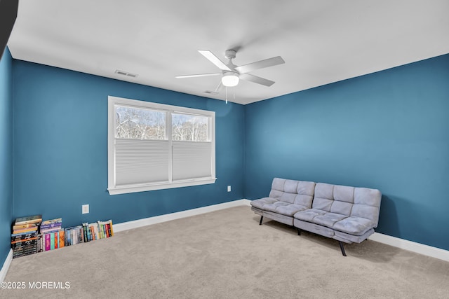 9 Mehar Ct, Jackson, NJ 08527 - living area featuring ceiling fan, carpet, and baseboards