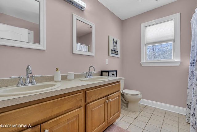 9 Mehar Ct, Jackson, NJ 08527 - full bathroom featuring tile patterned floors, double vanity, baseboards, and toilet
