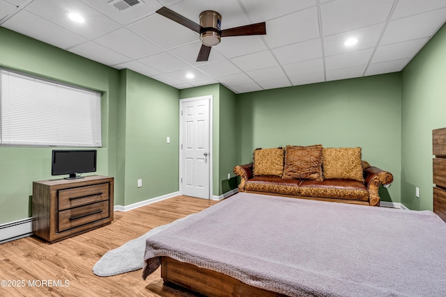 9 Mehar Ct, Jackson, NJ 08527 - bedroom featuring wood finished floors, baseboards, ceiling fan, recessed lighting, and a drop ceiling