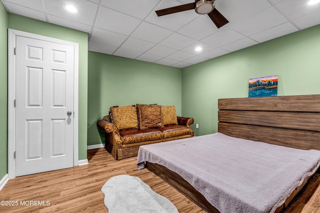 9 Mehar Ct, Jackson, NJ 08527 - bedroom featuring wood finished floors, a paneled ceiling, baseboards, recessed lighting, and ceiling fan