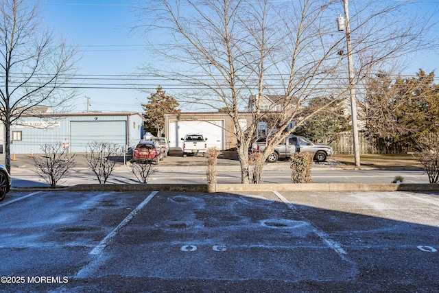 view of yard featuring a garage