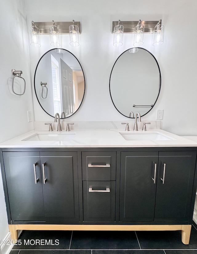 327 Daniele Dr, Ocean Twp, NJ 07712 - bathroom featuring double vanity and tile patterned floors