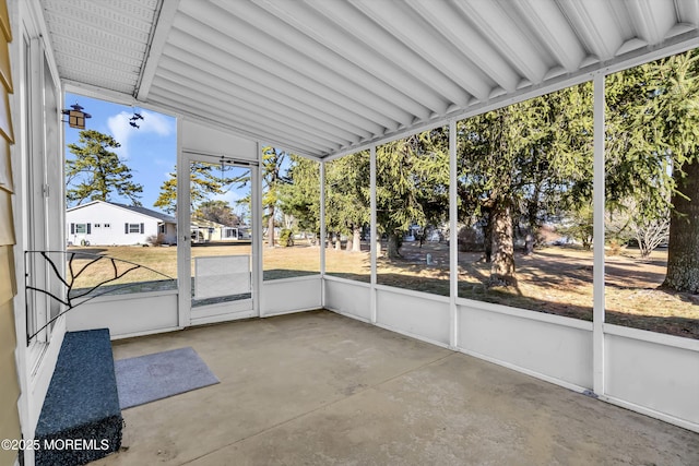 view of unfurnished sunroom