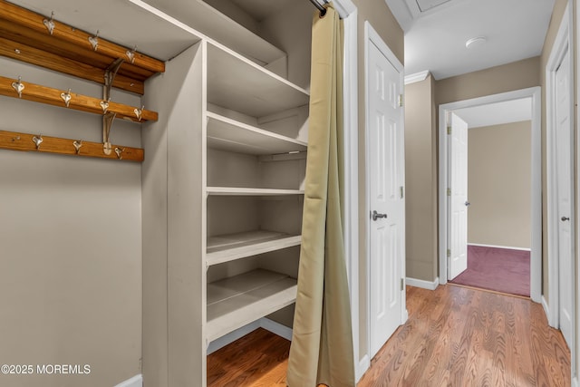 interior space with light hardwood / wood-style floors