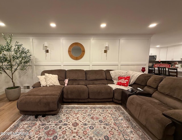 living room featuring hardwood / wood-style flooring