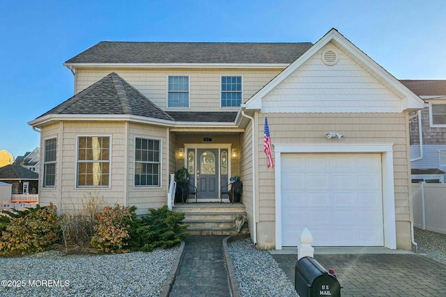 view of front of home featuring a garage