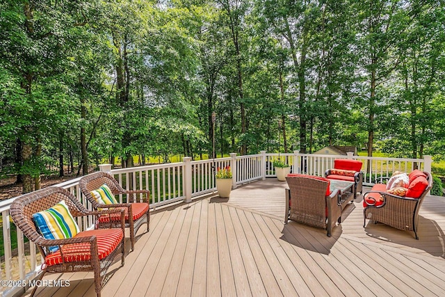 deck with outdoor lounge area