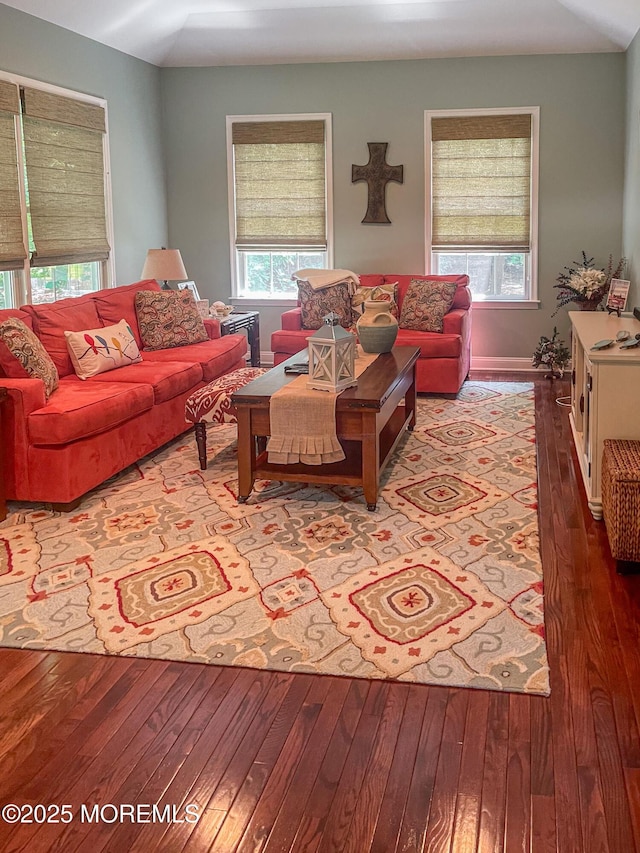 living room featuring hardwood / wood-style flooring