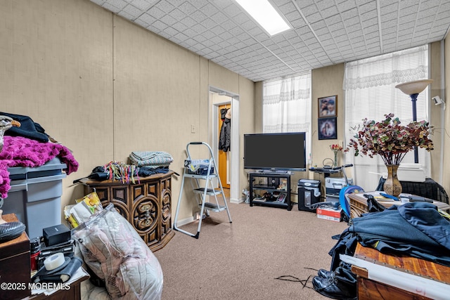 interior space featuring carpet flooring