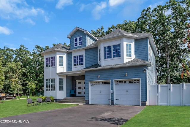 view of front facade featuring a garage and a front yard