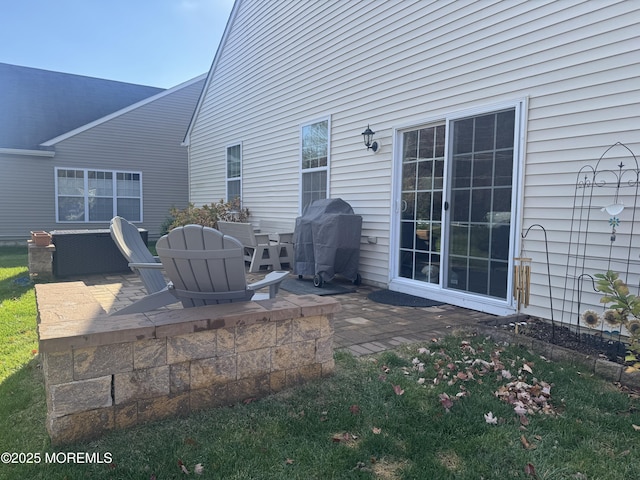 view of patio / terrace featuring a grill