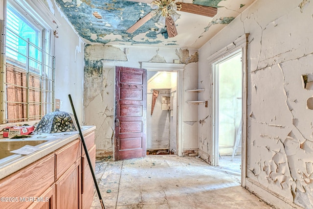 miscellaneous room with ceiling fan