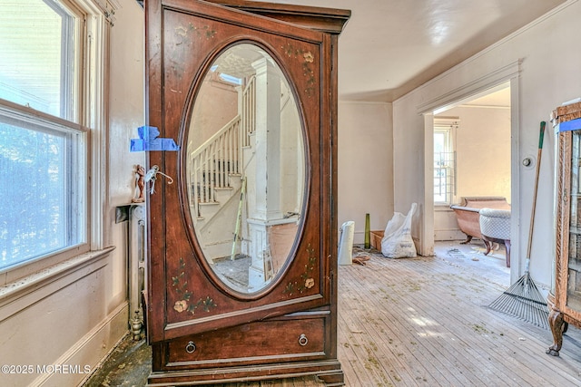 interior details featuring hardwood / wood-style floors