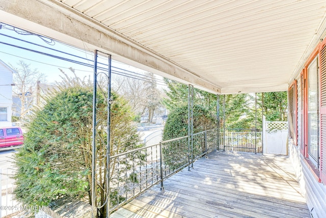 deck featuring a porch