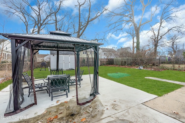 view of patio / terrace with a gazebo