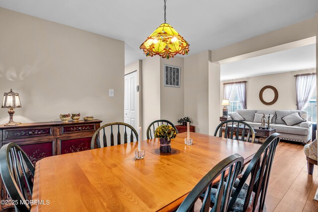 dining room with light hardwood / wood-style floors