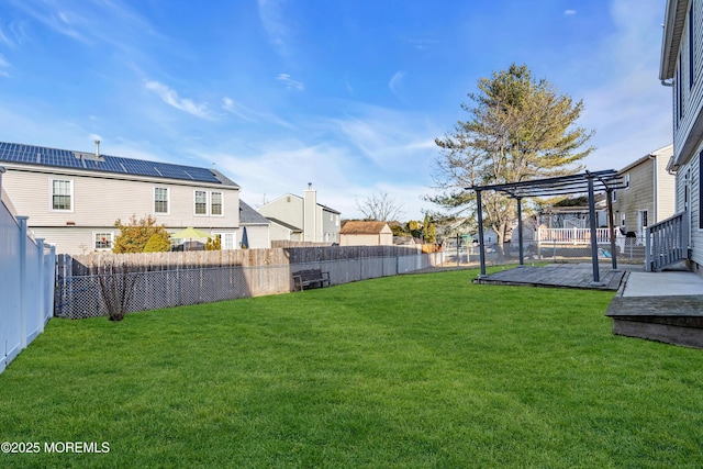 view of yard with a pergola