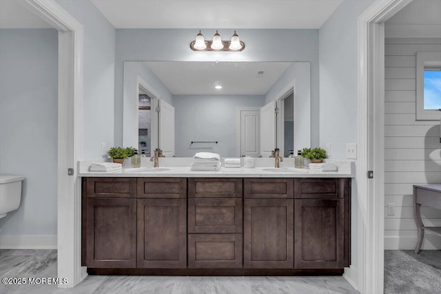 302 Reef Ct, Forked River, NJ 08731 - full bath with double vanity and marble finish flooring