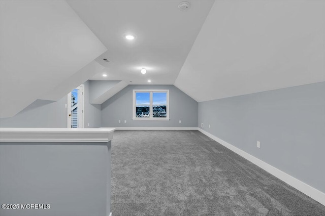 302 Reef Ct, Forked River, NJ 08731 - additional living space featuring carpet floors, vaulted ceiling, and recessed lighting