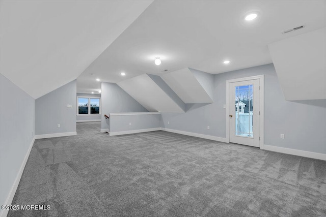 302 Reef Ct, Forked River, NJ 08731 - additional living space featuring carpet flooring, vaulted ceiling, and recessed lighting