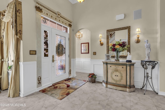 foyer with a high ceiling