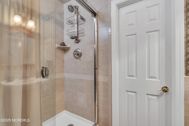 bathroom featuring walk in shower