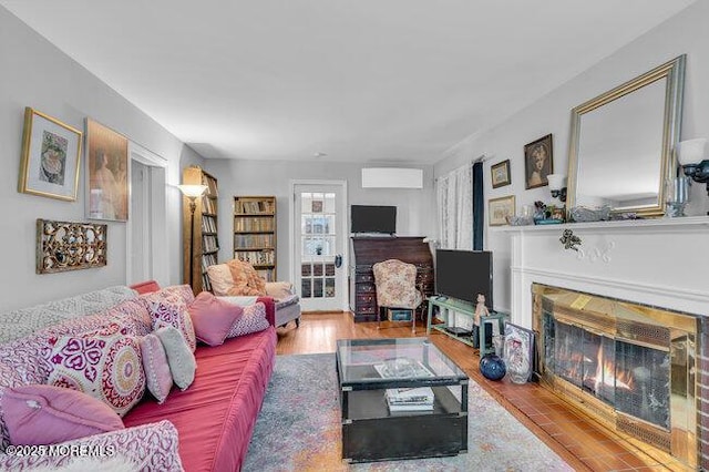 living room featuring hardwood / wood-style floors