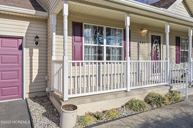 property entrance with a porch