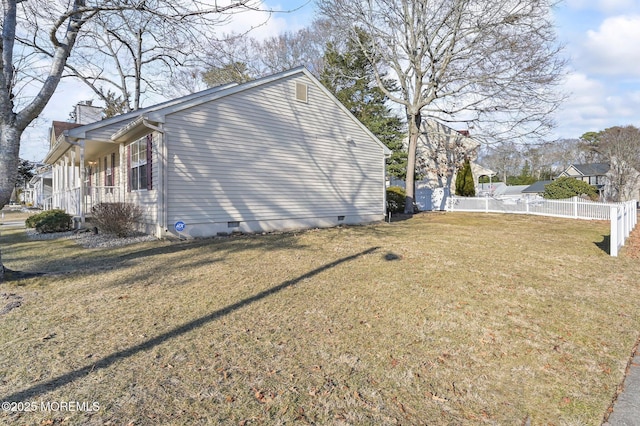 view of property exterior with a yard and a porch