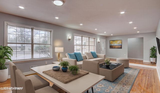 living room featuring light hardwood / wood-style flooring