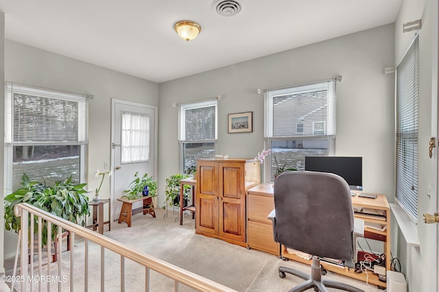 view of carpeted office