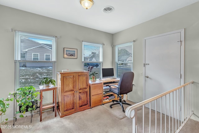 view of carpeted office