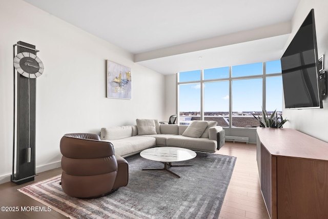 living room featuring hardwood / wood-style flooring