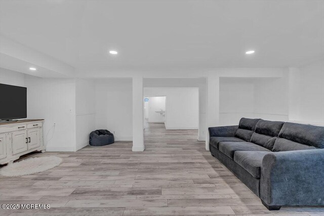 living room featuring light hardwood / wood-style floors