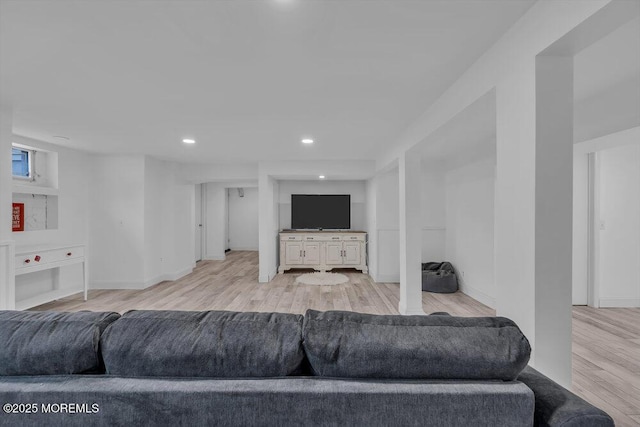 living room featuring light hardwood / wood-style flooring