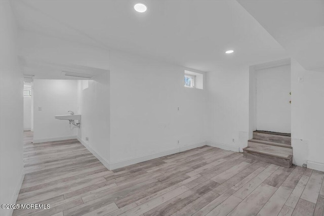 empty room featuring light wood-type flooring