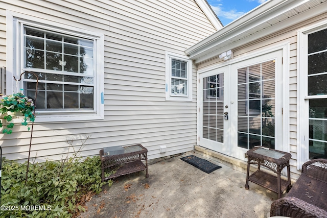 view of patio / terrace featuring french doors