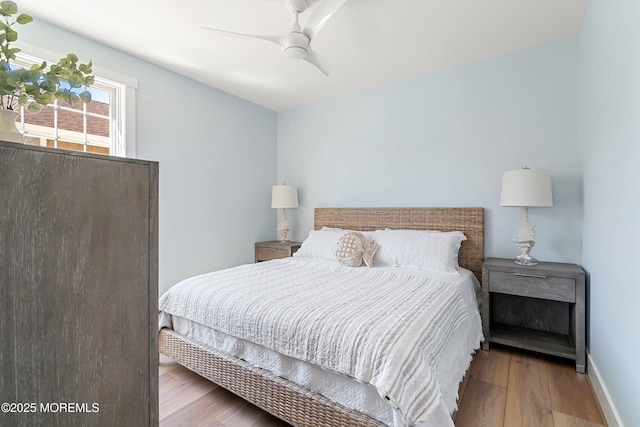 324 3rd St, Beach Haven, NJ 08008 - bedroom with wood finished floors, baseboards, and a ceiling fan