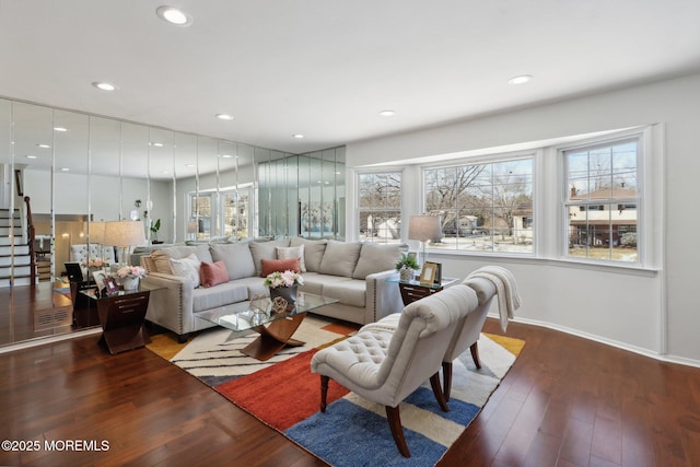 living room featuring hardwood / wood-style floors