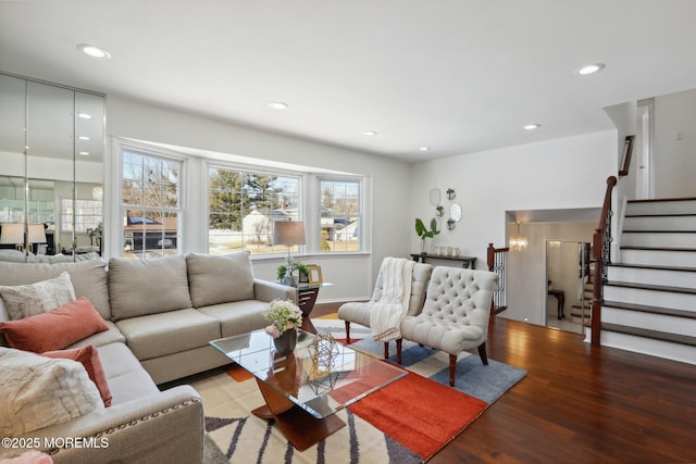 living room with light hardwood / wood-style floors