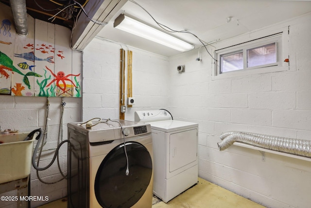 laundry room featuring sink and washing machine and dryer