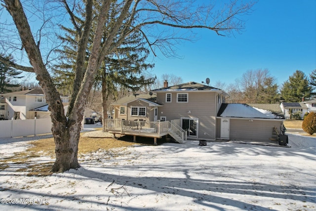 view of front of house with a deck