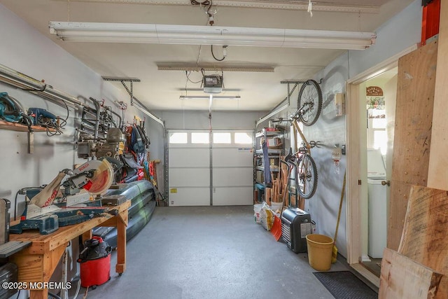 garage featuring a garage door opener