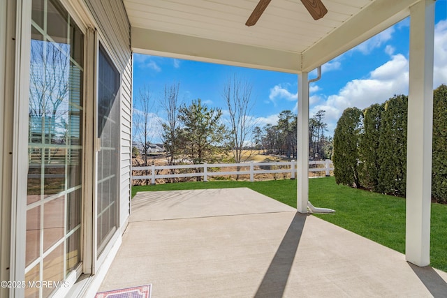 view of patio / terrace with ceiling fan