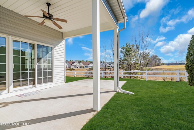 view of patio / terrace featuring ceiling fan