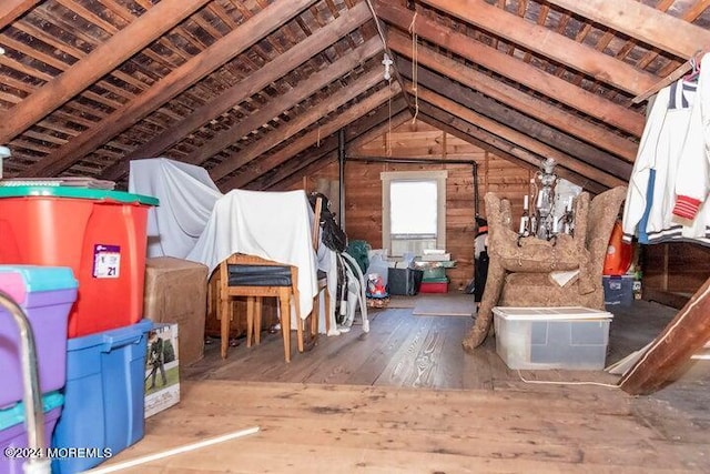 view of unfinished attic