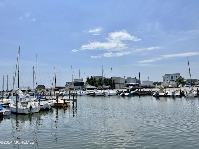 view of water feature featuring a dock