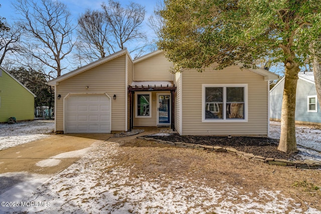 view of front of home with a garage