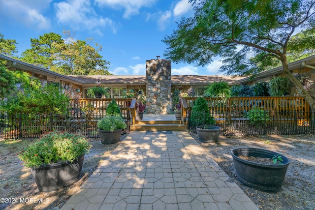 view of patio with a wooden deck