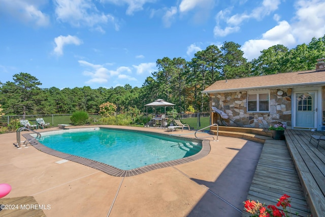 view of pool featuring a patio